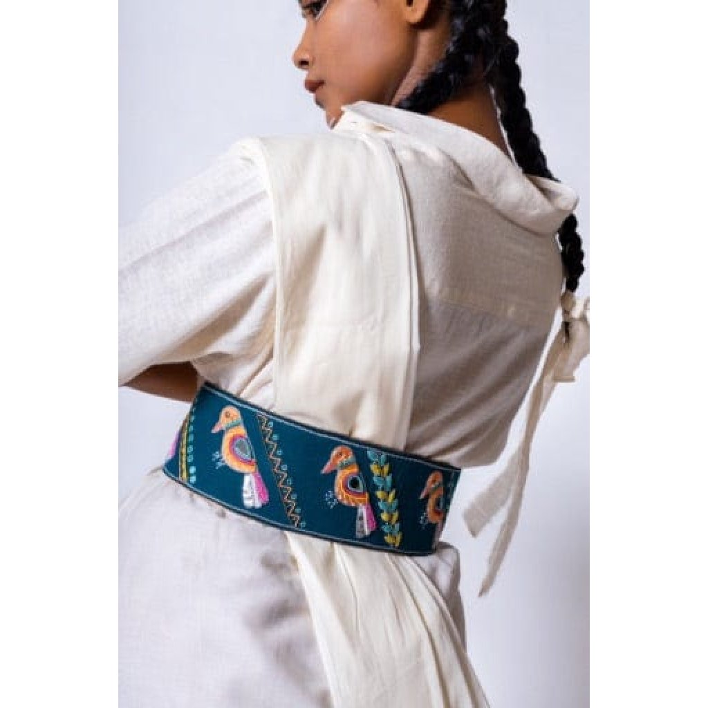 Crossword handcrafted leather belt