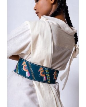 Crossword handcrafted leather belt