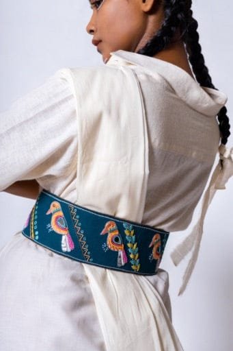 Crossword handcrafted leather belt