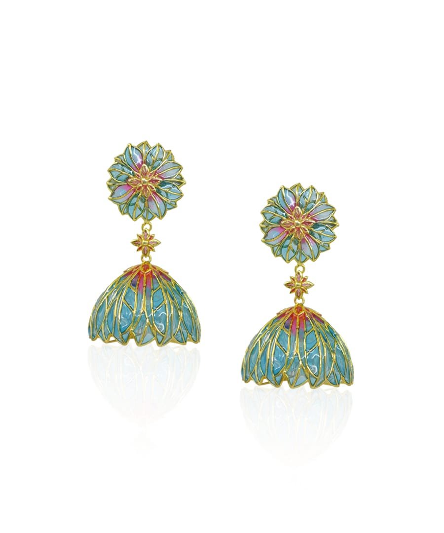 Bloom Lotus Jhumki Earrings