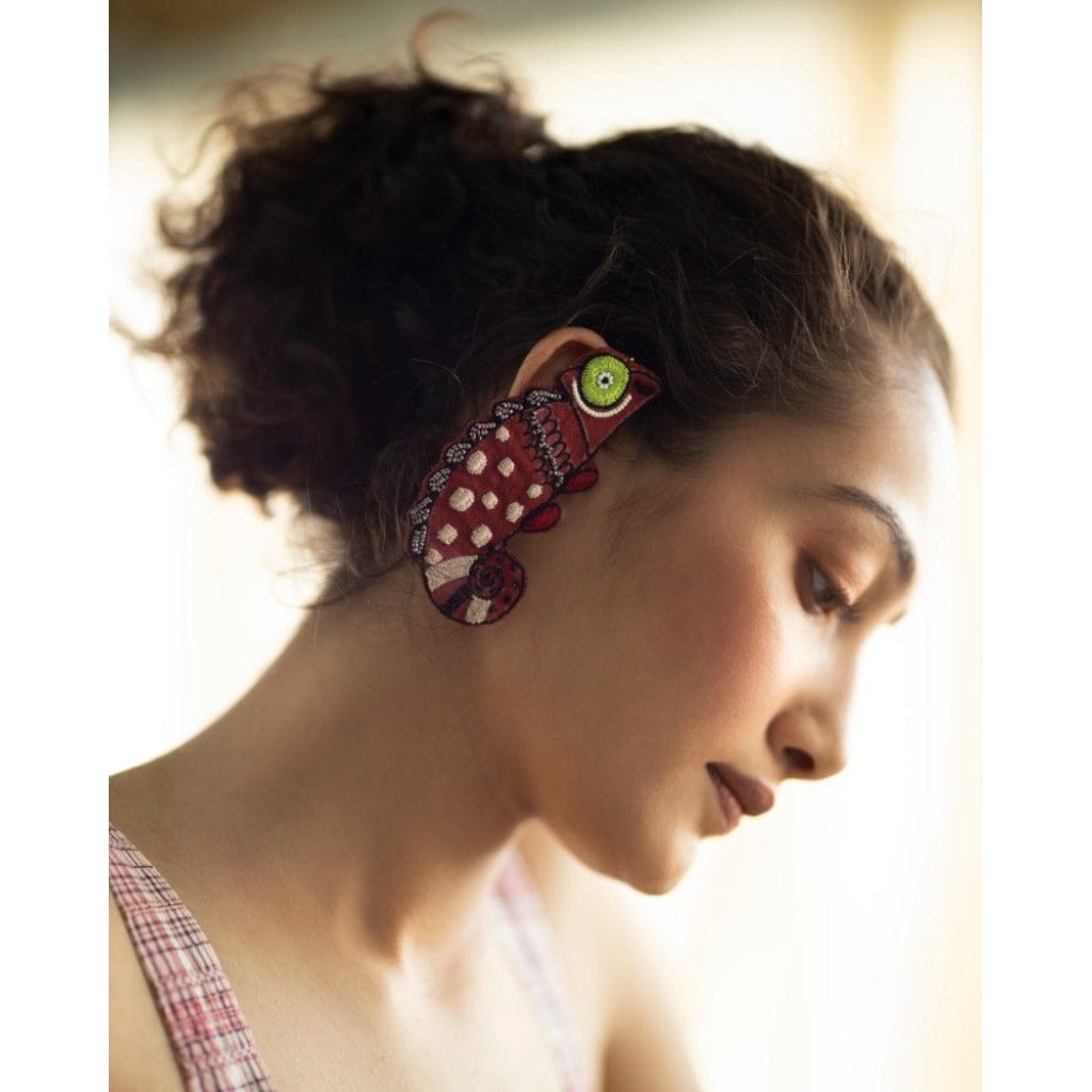 Chill Pill! Handmade chameleon earr