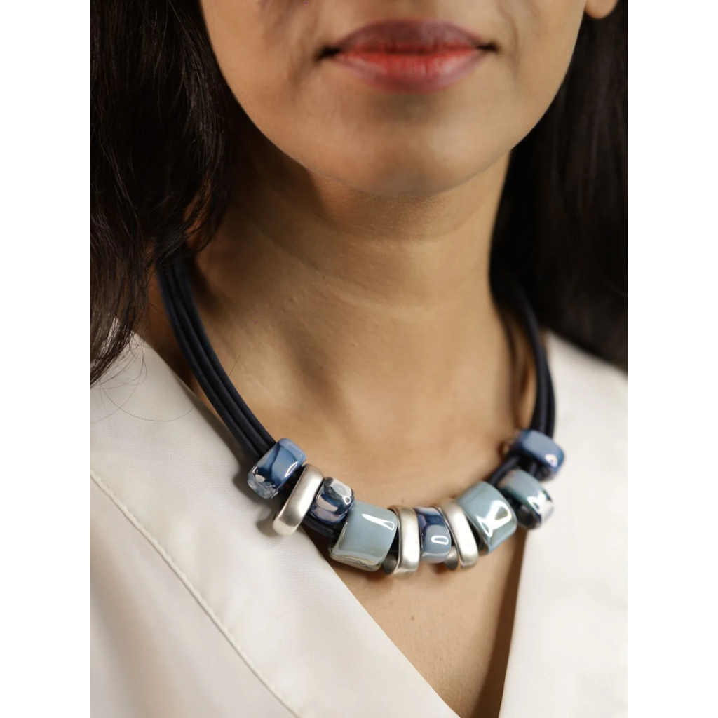 Oceans Necklace In Cork and Ceramic