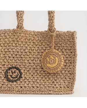 Raffia Keychain - Smiley