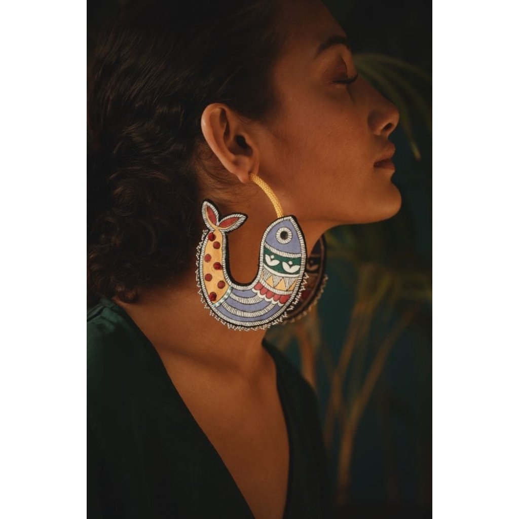 Oh Fish!! Handmade hoop earrings