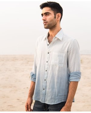Oceanic Breeze Handwoven Linen Cotton Shirt