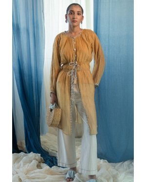 AY Chanderi Ruched Overlay