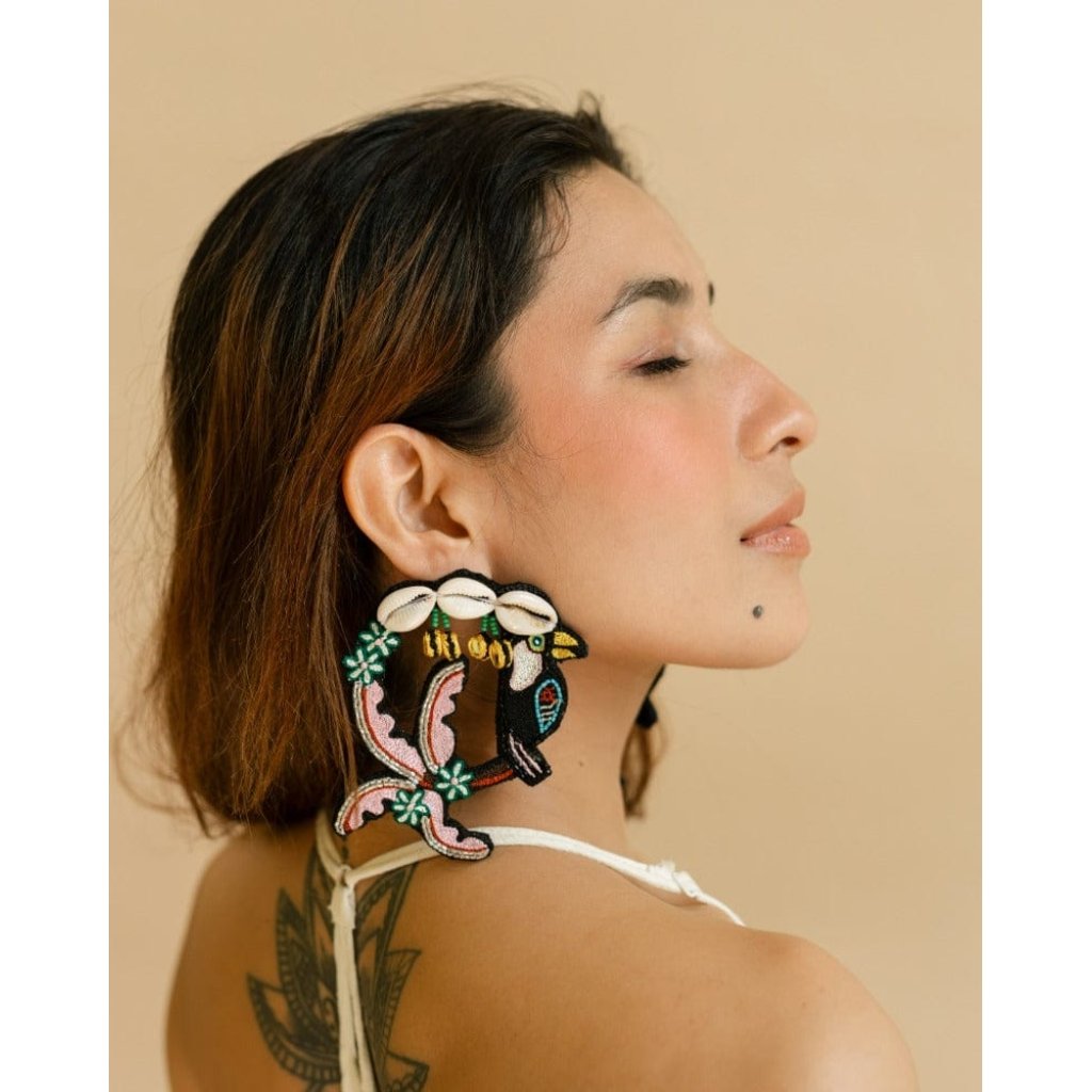 Taharuu handmade birdie earrings