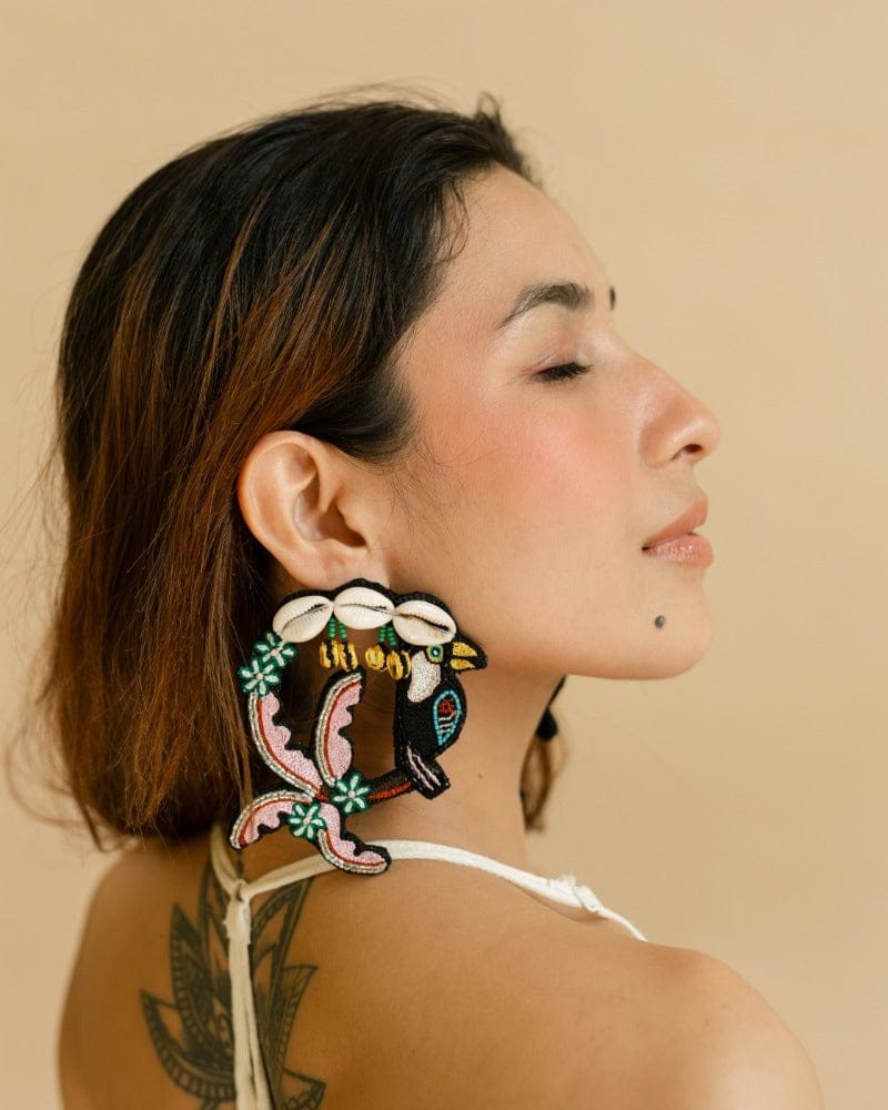 Taharuu handmade birdie earrings