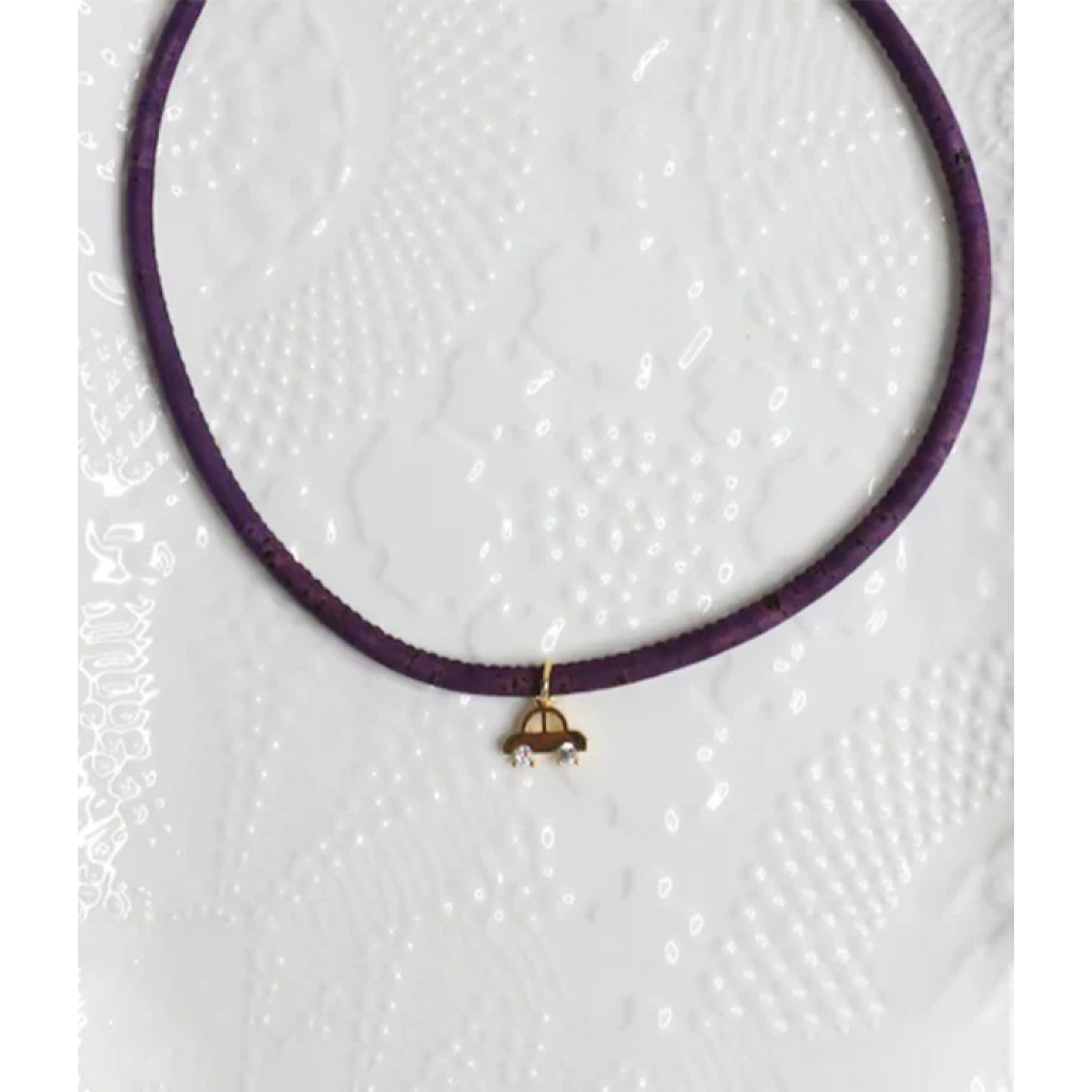 Kids Cork Car Pendant Necklace