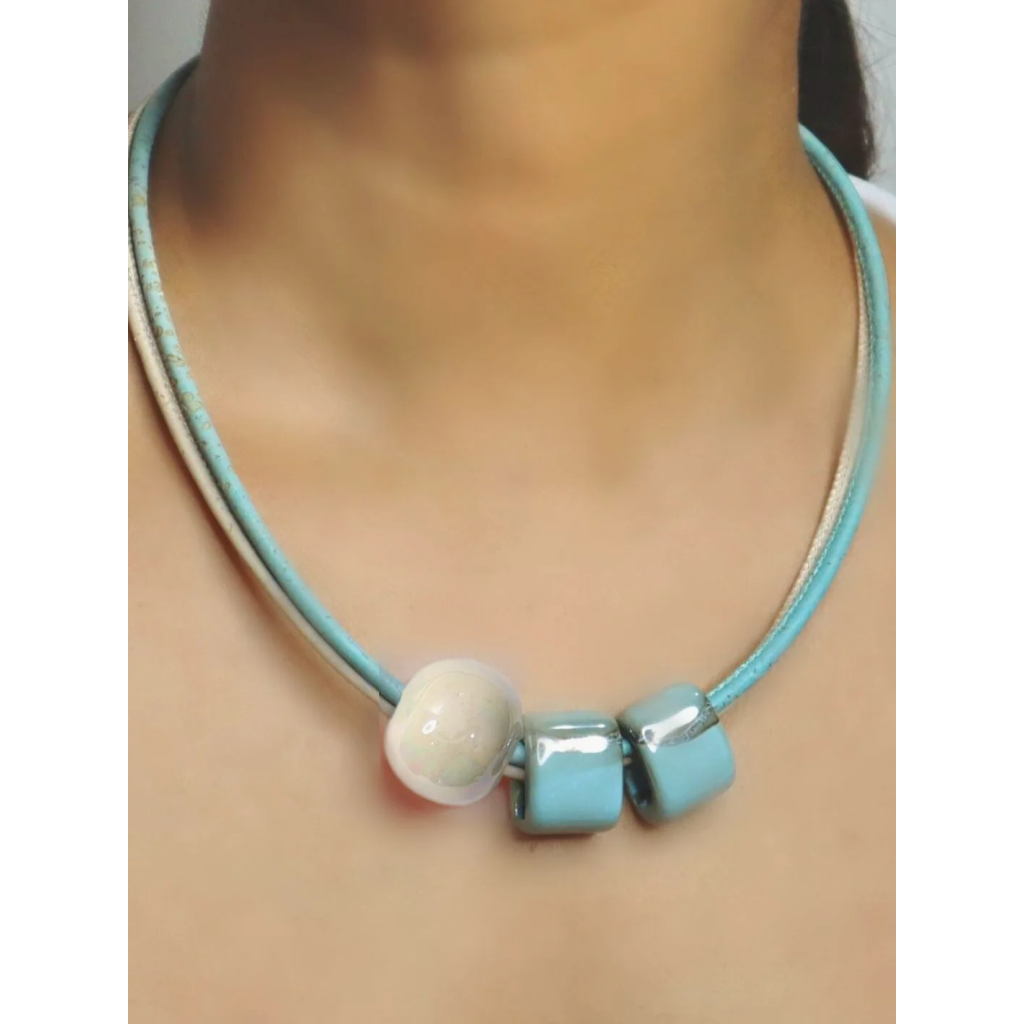 Peace and Skies Necklace in Cork