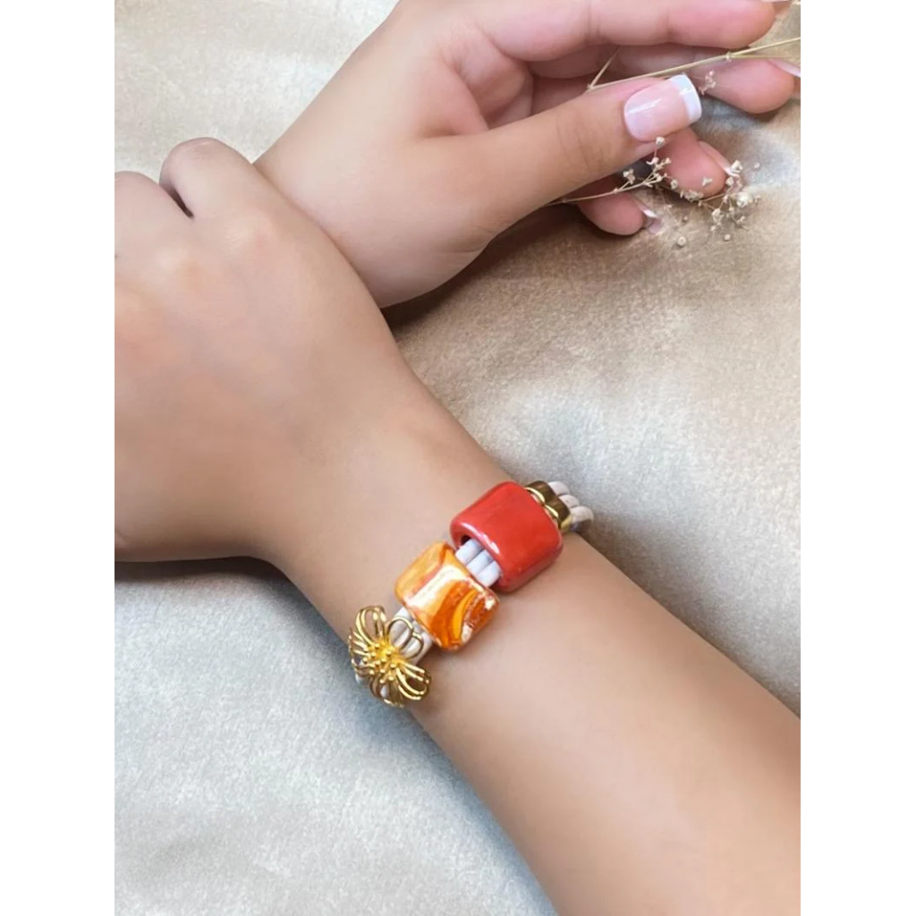 Flower and Light Bracelet in Cork &