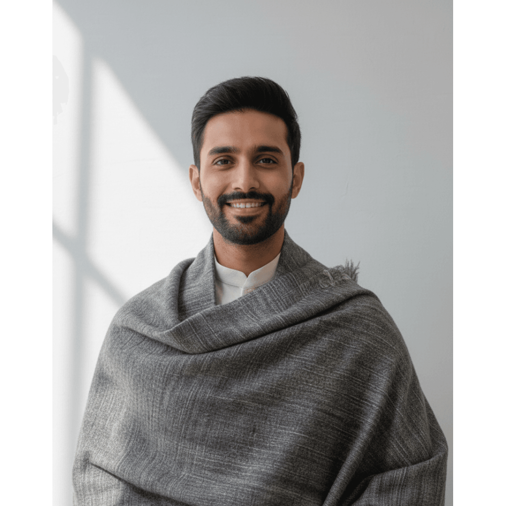 Grey Tundra Yak Wool Shawl