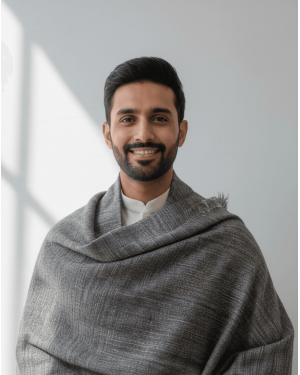 Grey Tundra Yak Wool Shawl