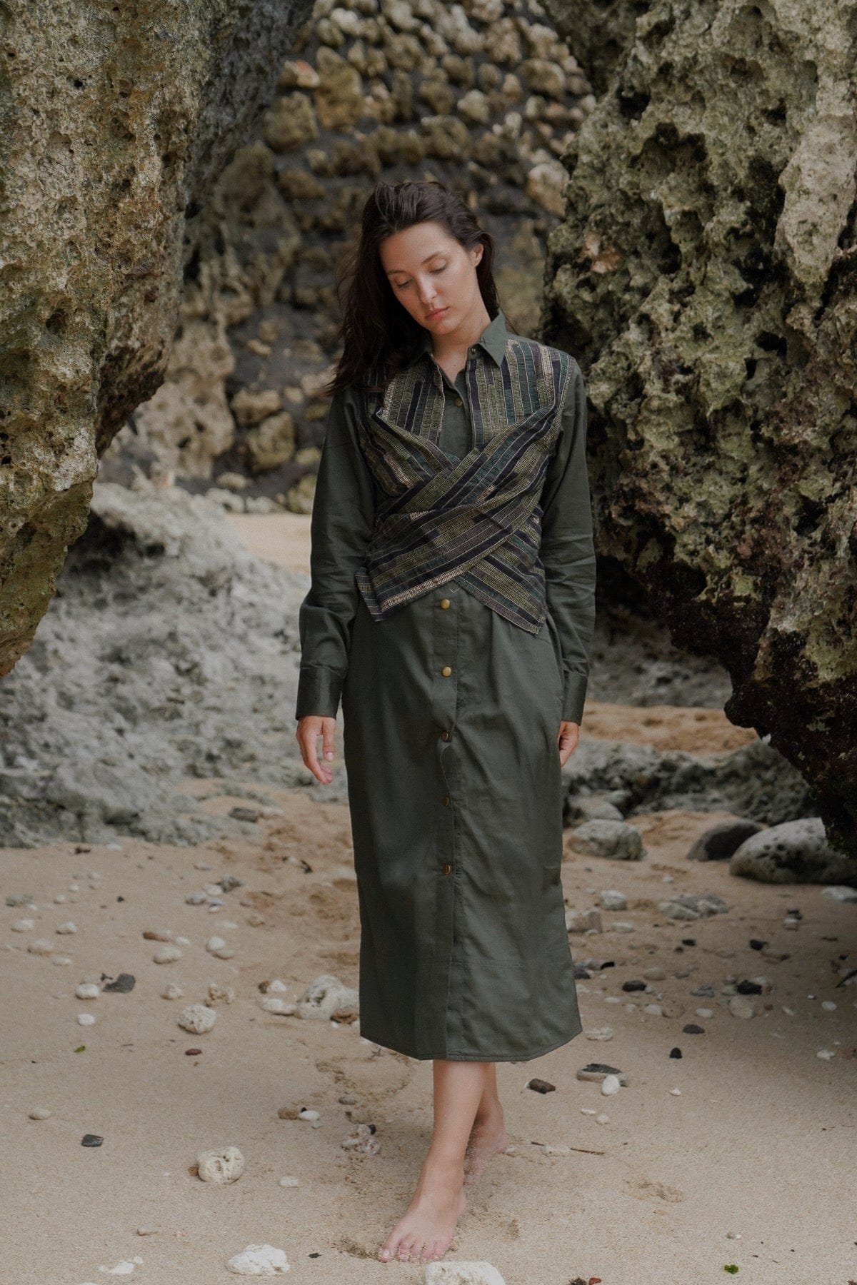 Upcycled Seattle Wrap Long Dress -