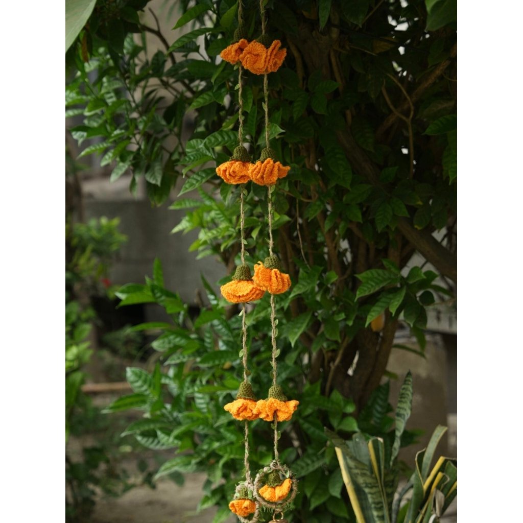 Tangerine Marigold Hangings-Set of