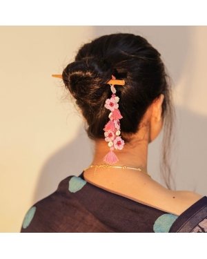 Pink Daisy Hair Stick