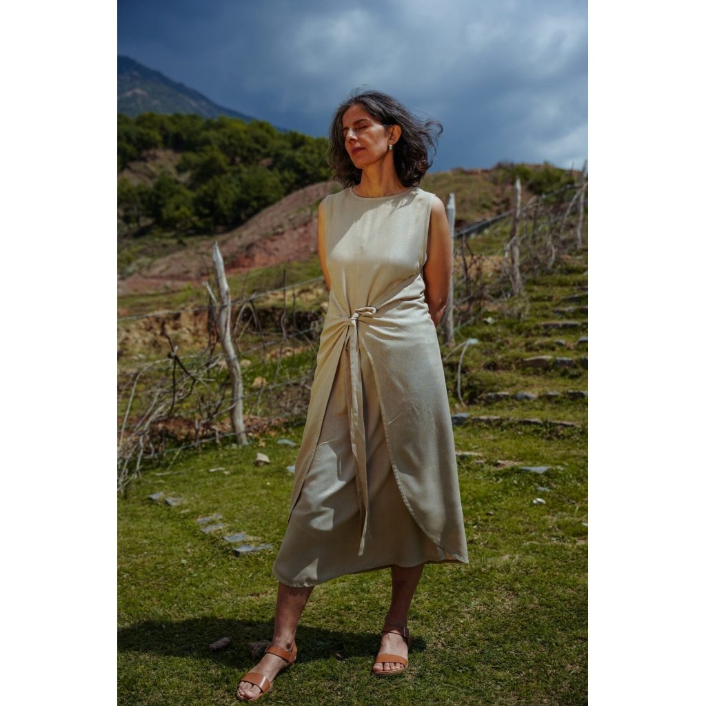 Lotus Silk Wrap Dress
