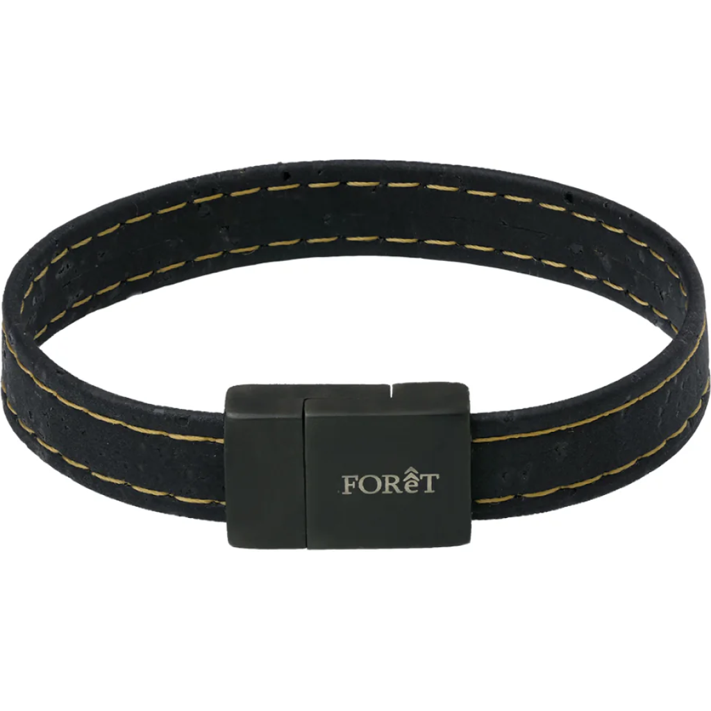 Monochrome Luxe Cork Wristband