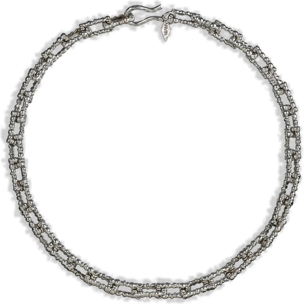 Riverbend Link Necklace – Dungeon Contemporary Oxidised Chain Necklace, Handmade 22KT Gold Plated Brass Alloy Jewelry, Gift for Women & Men