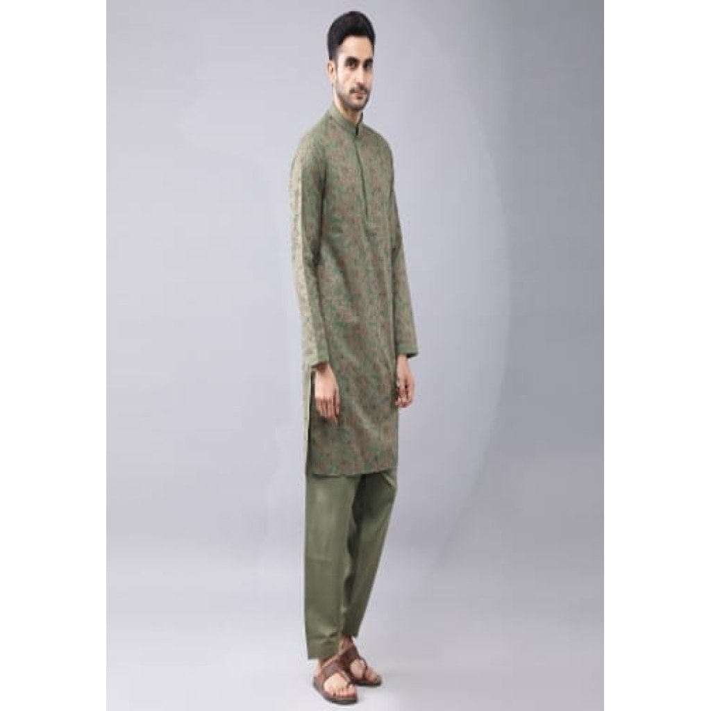 Printed Kurta with thread work on c