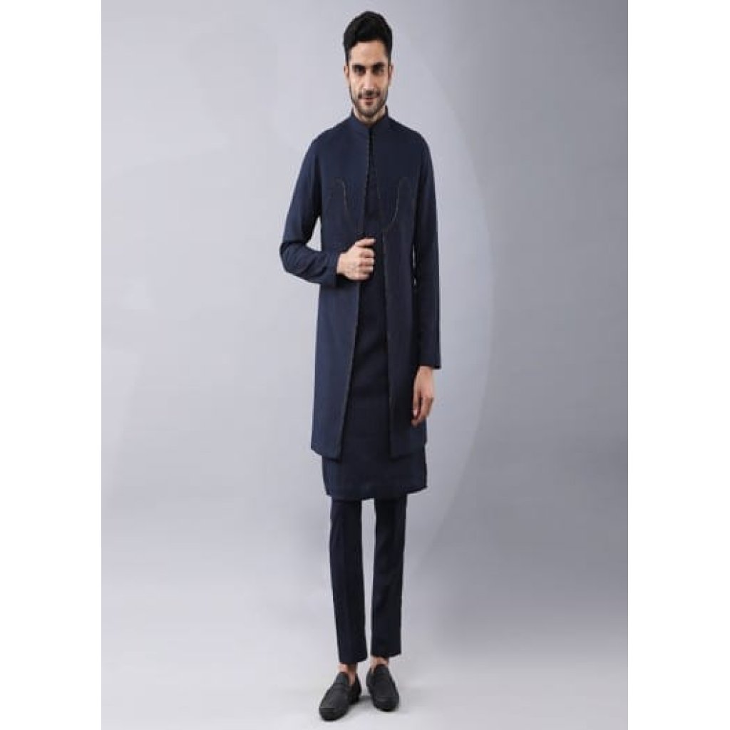 Indowestern with quilted yoke and i