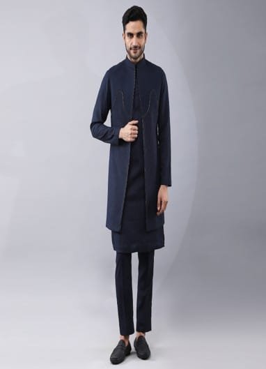 Indowestern with quilted yoke and i