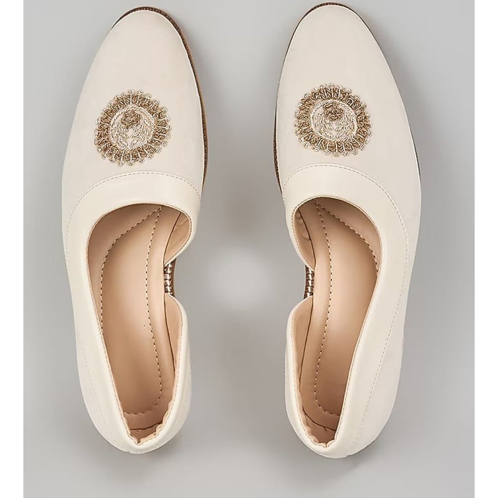 Off White Embroidered Peshawaris