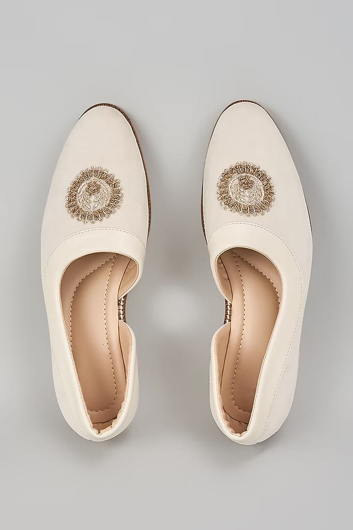 Off White Embroidered Peshawaris