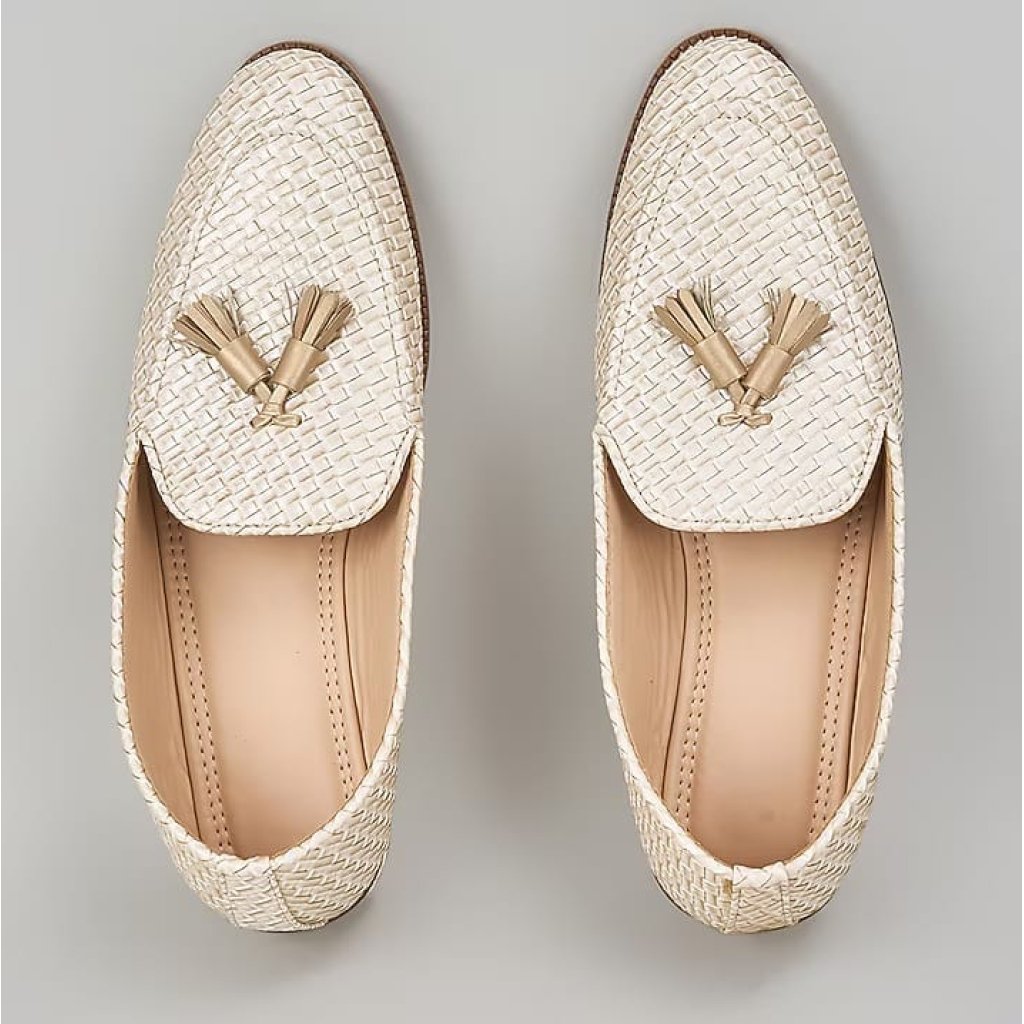 Off White Herringbone Shoes