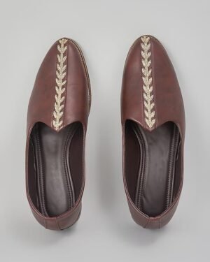 Brown Embroidered Juttis