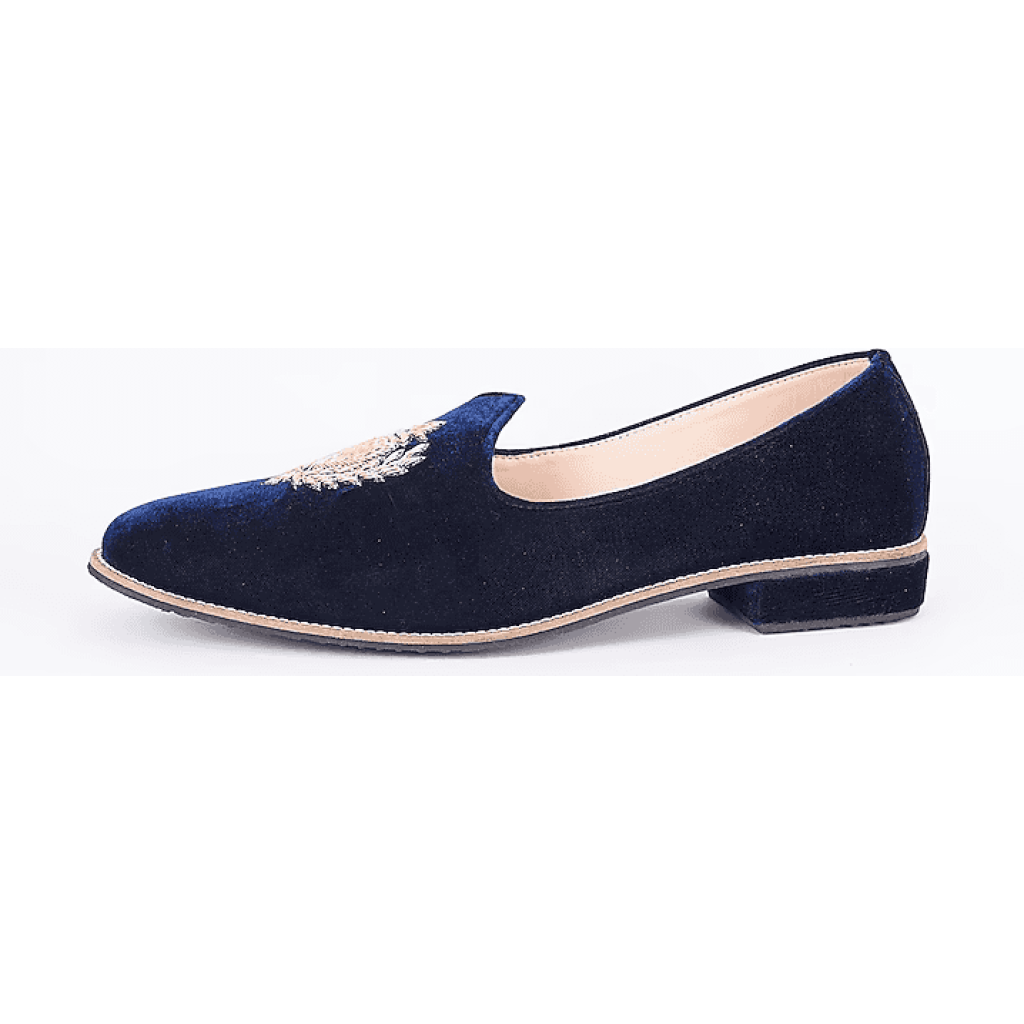 Sapphire Crown Velvel Loafers