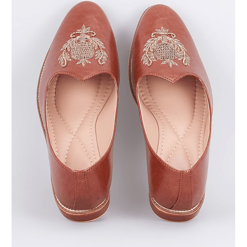 Cocoa Crown Leather Loafers
