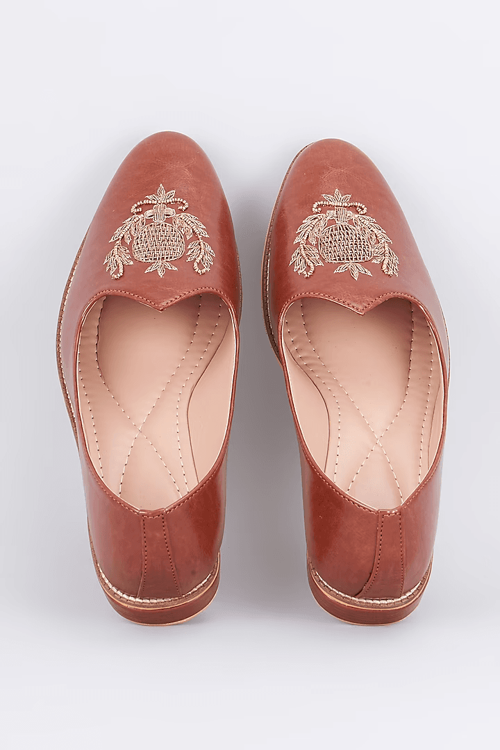 Cocoa Crown Leather Loafers