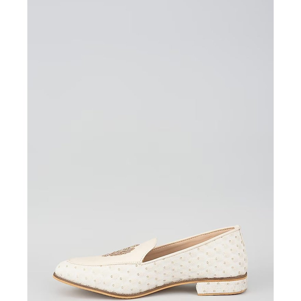 Ivory Lucknowi Crown Loafers