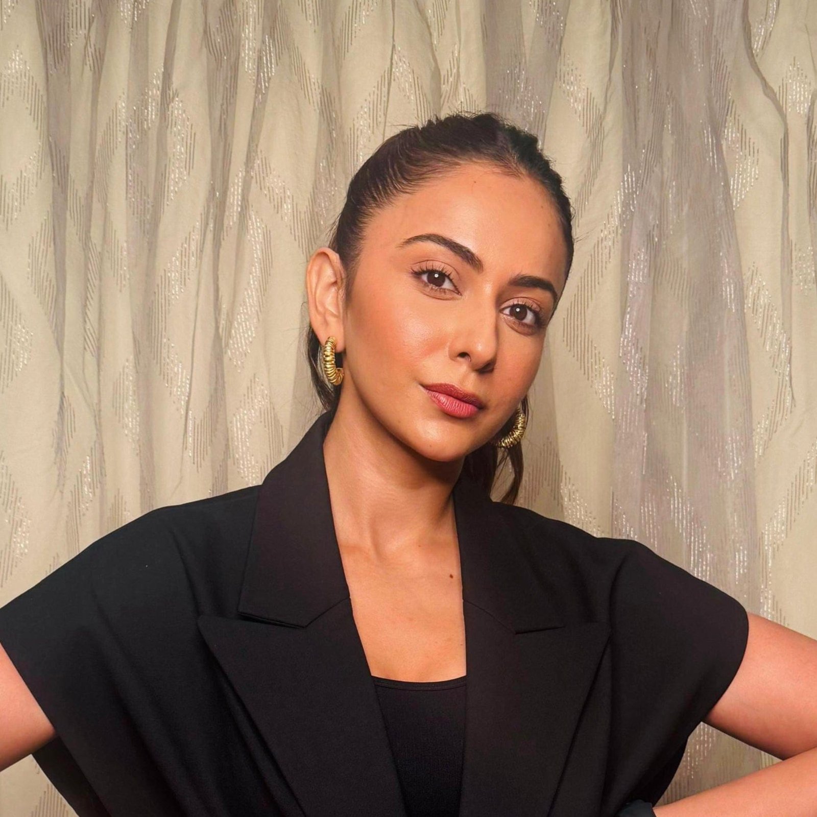 Folded Strata Earrings for Women and Girls | Hoops and Huggies Folded Strata Hoops | 22KT Real Gold Plating on Premium Brass Alloy | Lightweight Statement Earrings