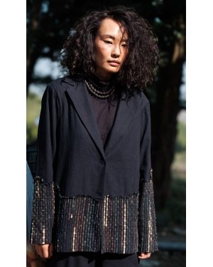 Handwoven Ying Yang Blazer - Black Green