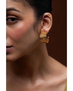 Golden Spiral Meadow Earrings