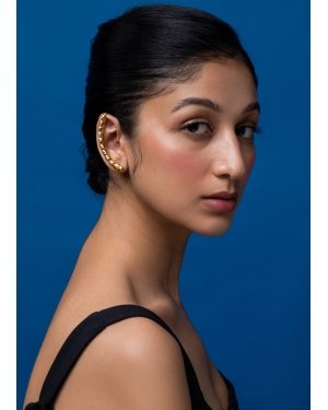 Golden Leaf Tendril Ear Cuff