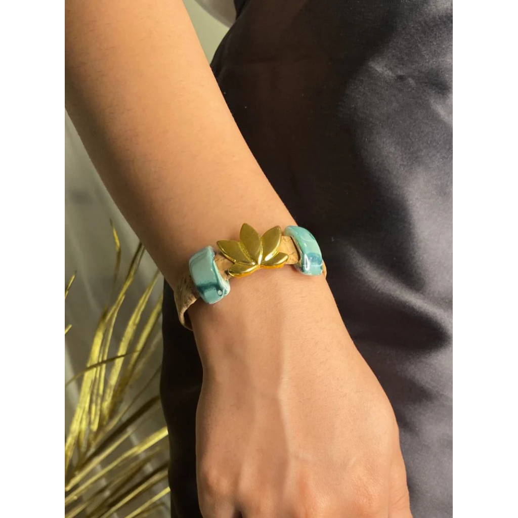 Sacred Lotus Bracelet in Porcelain