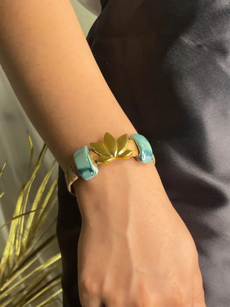 Sacred Lotus Bracelet in Porcelain